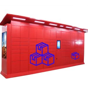 China Coin Bill Card QR Payment Parcel Delivery Lockers With 22 Inch Screen on sale