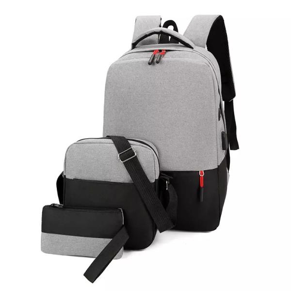 BSCI 3 In 1 Set Backpack Laptop Anti Theft Business Backpack With USB Charger