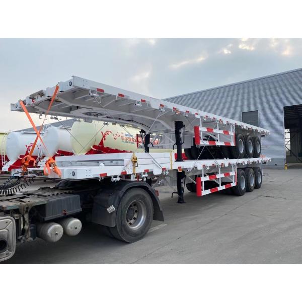 1840mm Tread 3 Axles Low Bed Container Trailer With Air Suspention And Jost