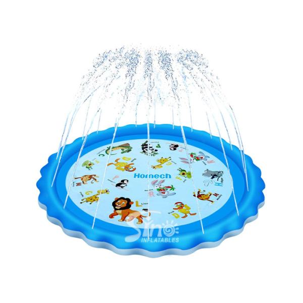 68'' Backyard Splash Pad Educational Inflatable Kiddie Pool With Sprinkler For