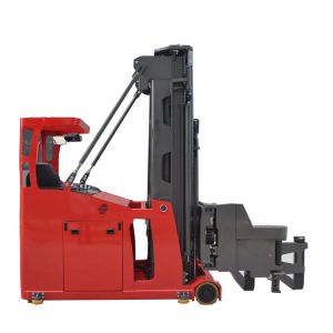 Seated type 1.5t electric 3-way pallet stacker with lithium battery optional for