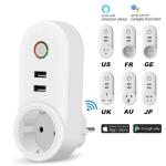 Smart WiFi Power Plug Outlet Socket with 2PCS USB Port App Control Timer