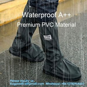 Waterproof Shoe Covers, Reusable Foldable Rain Boot Shoe Cover With Zipper, Non