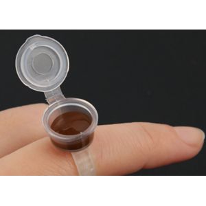 Transparent Flip Anti Oxidation Microblading Ink Cup Ring With Cover