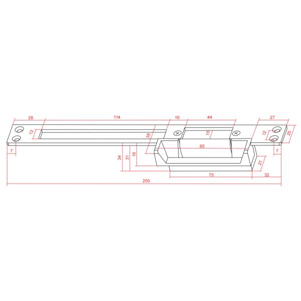 SL250KB Surface Mount Electric Strike Lock Mechanical For Door Access Control System