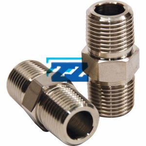 Wholesale High Precision 3 / 4 &quot; Sch 80 NPT Hex Nipple , A182 F316 Male Threaded Nipple from china suppliers