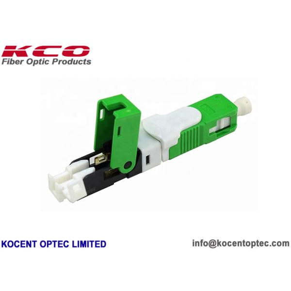 Quality Green Fiber Optic Fast Connector with Insertion Loss 0.2dB Return Loss 55dB and Tensile Strength >30N for FTTH Applications for sale