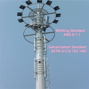 China High Temperature Baking Paint Communication Pole Hot Dip Galvanized Steel  30m Telecom Tower on sale