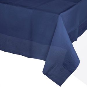 Polythene Backing Luxury Paper Tablecloths , OEM 2.41*1.37m Paper Table Cover