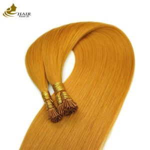 Texture Straight Human Prebonded Hair Extensions Seamless Permable