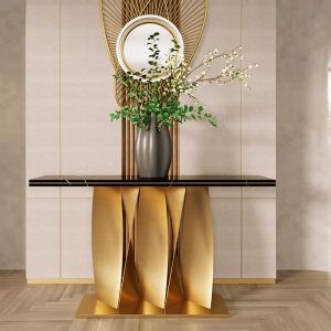 Stainless Black Marble Console Table Marble Top Console Table With Drawers