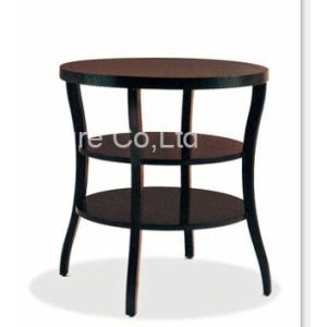 Round Three Tiered Countertop Modern Wood Coffee Table / Sofa End Tables