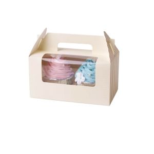 Recyclable CupCake Takeaway Custom Food Packaging Boxes Spot UV