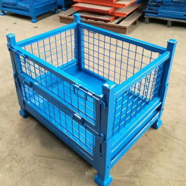 Collapsible Folding Stackable Metal Pallet Box Q235 Steel Warehouse Storage Cage
