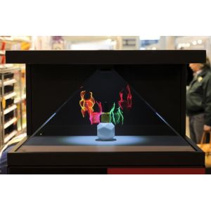 Full HD Resolution Hologram Pyramid Display Unit In Exhibition Hall