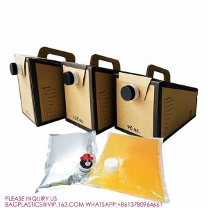 BIB 3L 5L 10L 20L Plastic Tap Bag For Drinking Water Wine Juice Bag In Box With
