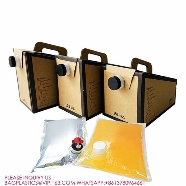 BIB 3L 5L 10L 20L Plastic Tap Bag For Drinking Water Wine Juice Bag In Box With