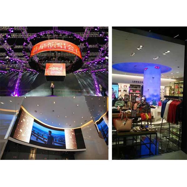 Curved Flexible LED Display 5mm Thickness Good Heat Effect Twisted Installation