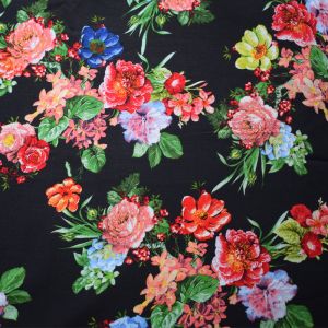 Woven Flower Viscose Fabric Texture Customized Digital Printing Light Blue