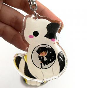 Wholesale Promotional Custom Print Clear Epoxy Resin Glitter Cute Animal Acrylic Anime Charms Keychain from china suppliers