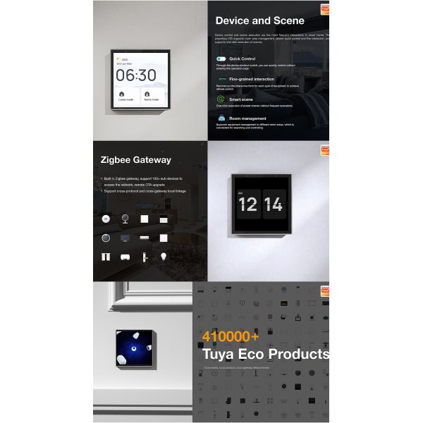 Alexa Zigbee LCD Display Smart Switch Control Panel Full HD IPS Touch Screen