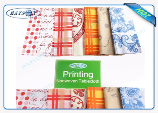 Quality Pringting And Without Printing 45 Gr / 50Gr / 70Gr Non Woven Fabric Tablecloths Cutting Packing for sale