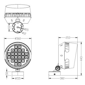 240W LED Floodlight Ultra Narrow Beam 2° 4.5° 8° In Mono RGBW 4-IN-1 RGBWCLA 7