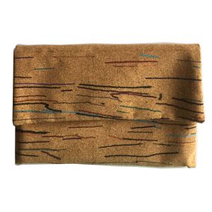 Colored Lines Style Cork clutch 6.7''x4.5'' with button closure, customized