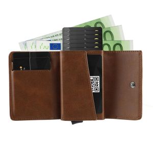 Customized Retro Style Credit Card Holder Wallet with Rfid Protection and