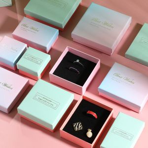 Jewelry Box Set Holographic Valentines Packaging Sponge Lined Ring Case Matching