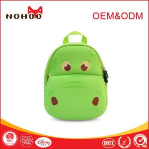 Softback green Baby Toddler Backpack Lovely Hippo Shape 31*27*11.5cm