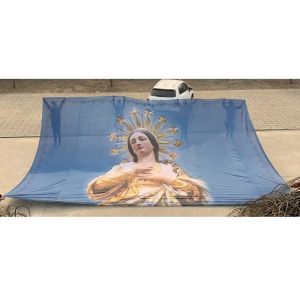 100% Polyester Backdrop Wall Banner Customized Printing 100x150cm