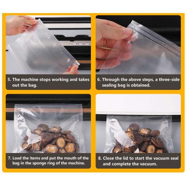 Food Storage Embossed Vacuum Seal Bags Custom Sealed 8" 3 Pack 11" 2 Pack Multi Pack