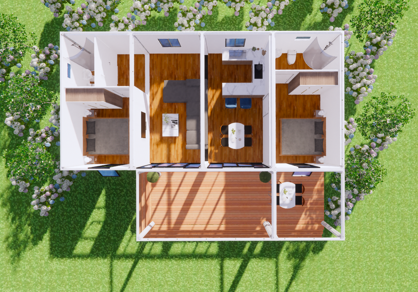 Boxspace Flexible Designs 2 Bedrooms Modular Home Prefabricated Container House