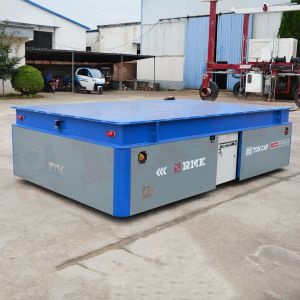 25 T Motorized Steerable Transfer Trolley Trackless On Cement Floor