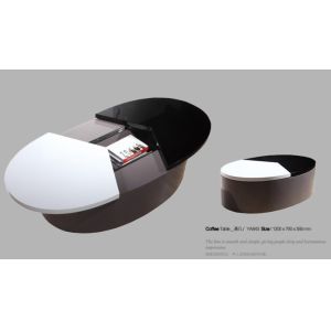 Wholesale Modern living room oval MDF coffee table with storage from china suppliers