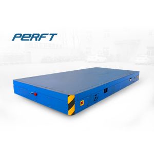 10 T Material Handling Carts Trackless Transfer Cart On Cement Floor Blue Color