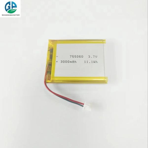 High Discharge Rate Battery 3.7V 3000mah 30C Max60C Rechargeable Lipo Battery 755060 3.7v 3000mah li-ion battery for Digital Products