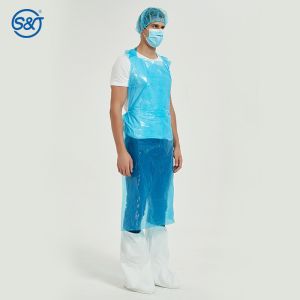 S&J Biodegradable Disposable Aprons 4Color Pe Apron,Waterproof Cooking Aprons