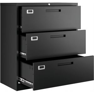 3 drawers black color lateral filing cabinet office furniture cabinet used in