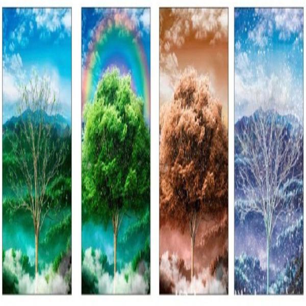 Four Seasons Framed 3D Lenticular Picture Custom 3D Painting Posters 25*35cm PET