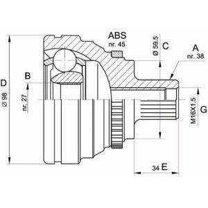 4A0498099 Transmission Parts C.V Joint