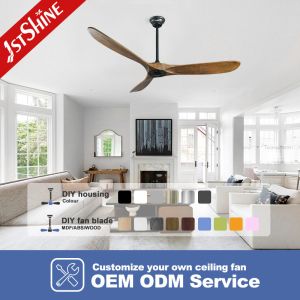 60 Inch Dark Walnut 5 Speed Remote Control 3 Blade Wood Blade DC Ceiling Fan for