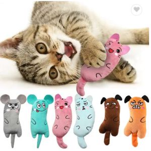 China Cat Toys Cute Funny Soft Plush Doll Chewing With Catnip on sale