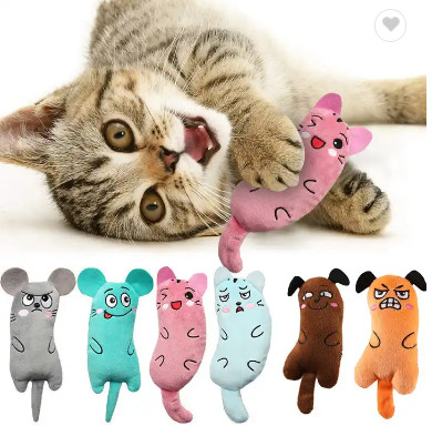 Quality Cat Toys Cute Funny Soft Plush Doll Chewing With Catnip for sale