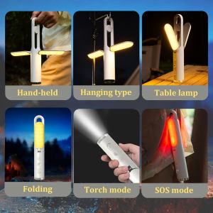 Outdoor Foldable Camping Light 500LM Folding Flashlight 151g Multifunctional