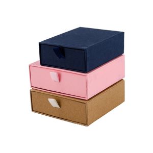 CMYK Custom Logo Printed Cardboard Sliding Drawer Paper Jewelry Box for Gift
