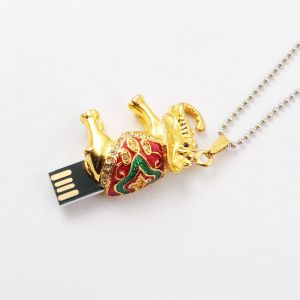 Elephant Jewelry Shaped Crystal Usb Drive Hidden Inside Memory 64gb