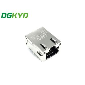 8p12 Rj45 Pcb Jack Shielded 1 Port RJ45 Modular Socket PA66 With LED