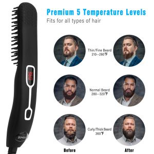 100℃-220℃ PTC Fast Heat Ionic Beard Straightener Brush